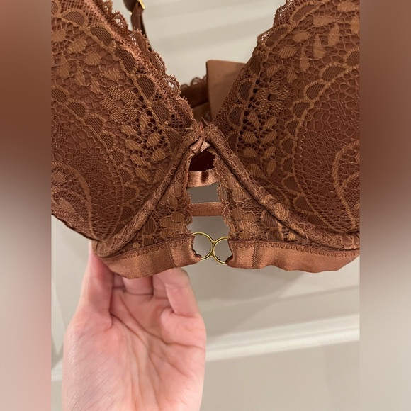 NWT AERIE REAL POWER PLUNGE PUSH UP PAISLEY LACE BRA 36DD - Picture 4 of 7